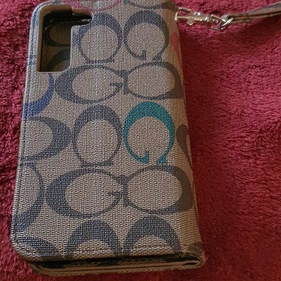 COACH iPhone X XS Folio Case Signature Canvas Wallet Cover Card Slots - Picture 4 of 4